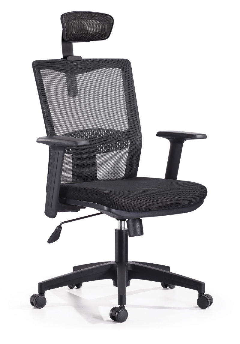 High Back Ergonomic Swivel Chair Blue Mesh Office Chair with Headrest