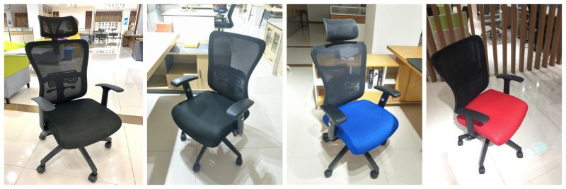 Office High Back Fixed Lumber Swivel Ergonomic Executive Chairs with Adjustable Headrest