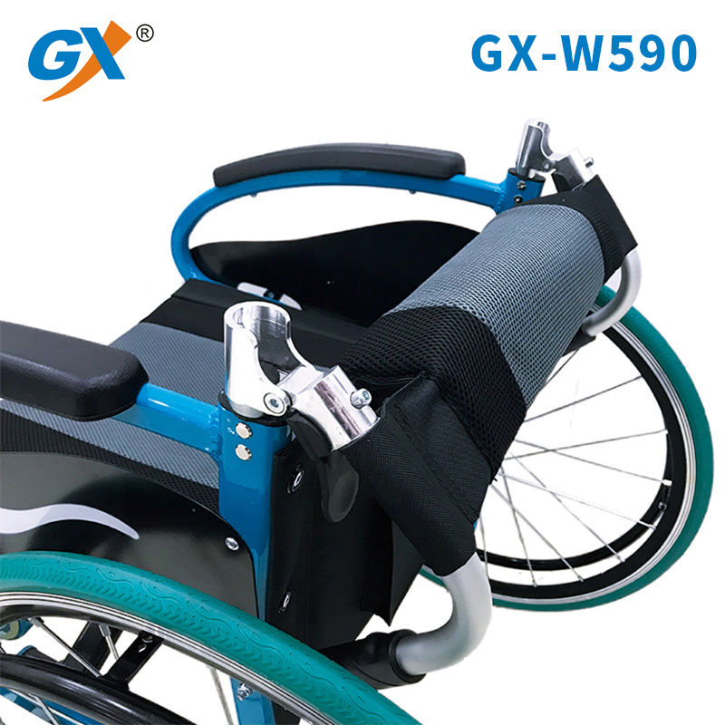 Deluxe Aluminum Wheelchair with Foldable Backrest and Hand Brake