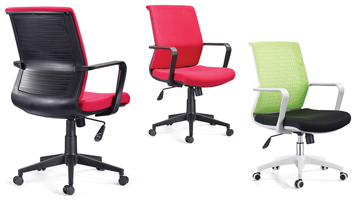 Ergonomic Chair Adjustable Fabric Office Middle Back Chair