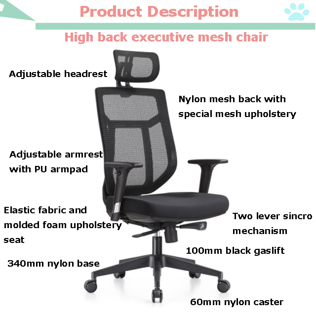 High Back Executive Special Full Mesh Back Fabric Seat Office Chair