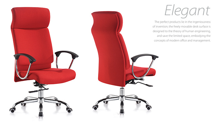 Ergonomic High Back Fabric Red Swivel Office Chair