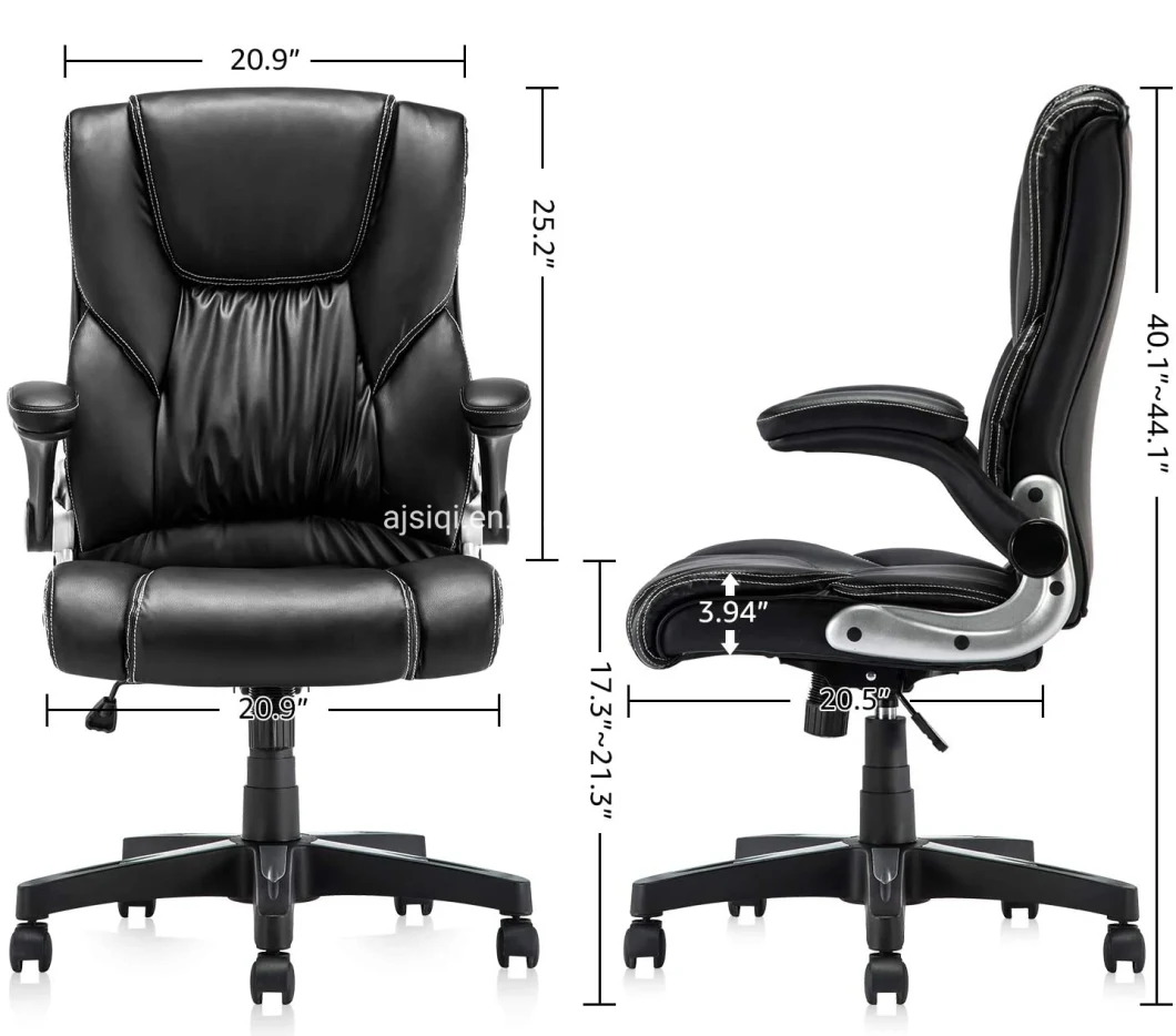 Adjustable Tilt Angle Flip-up Arms Ergonomic Executive Office Chair