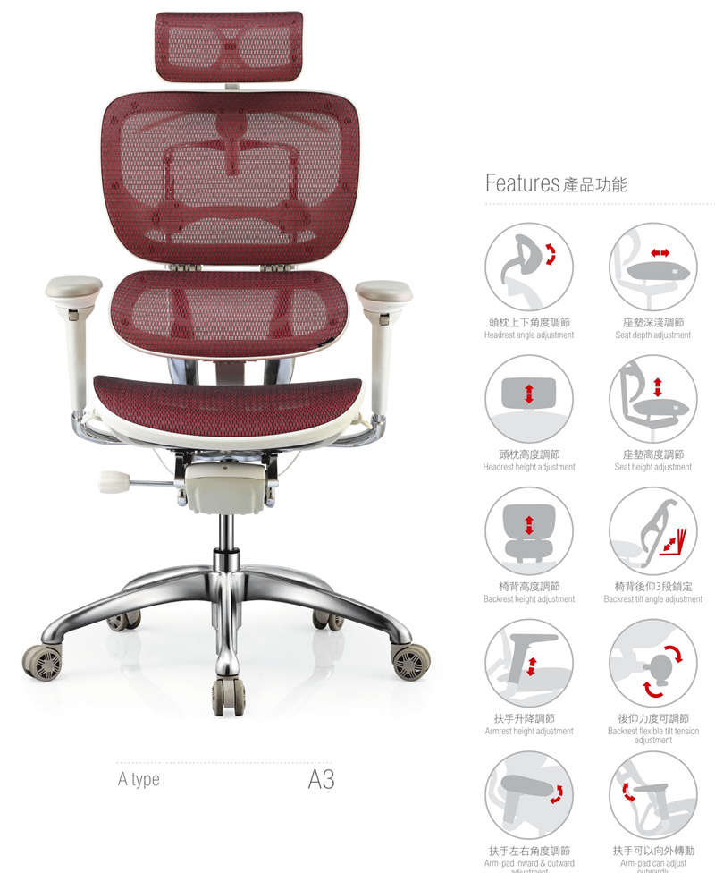 Hongyida BIFMA Ergonomic Mesh Chair Executive Office Chair