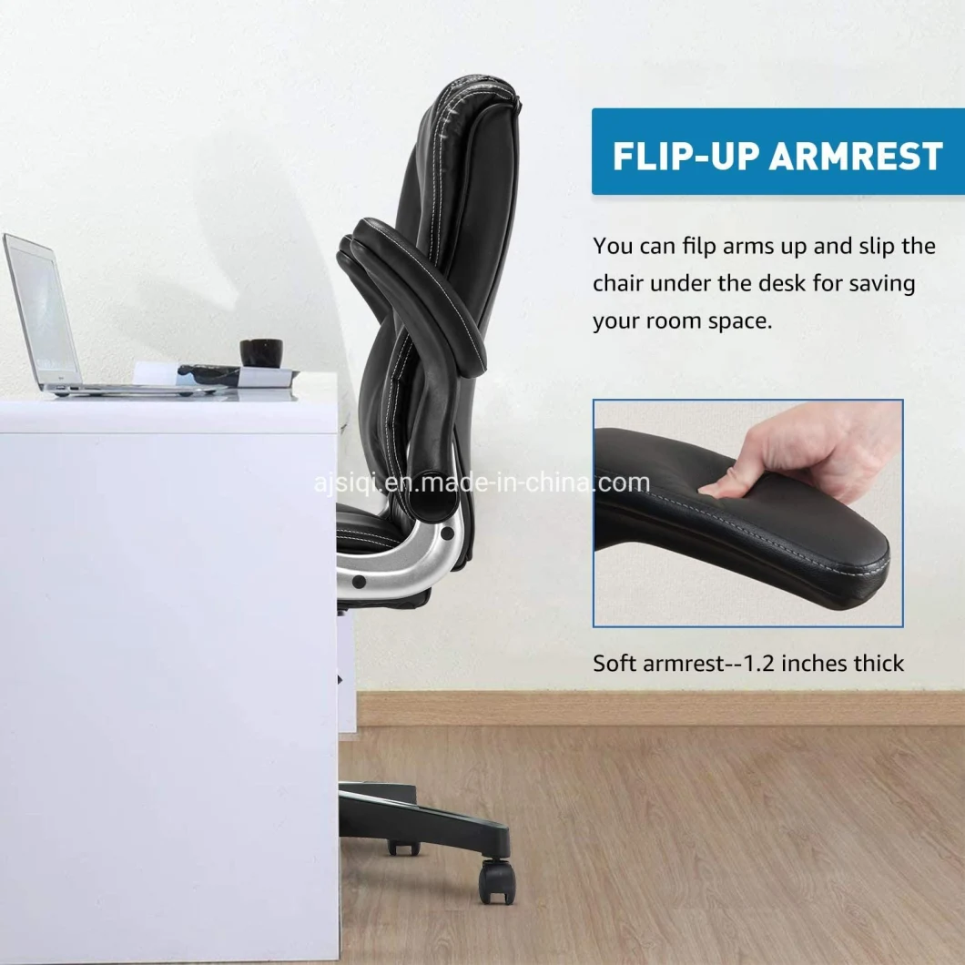 Adjustable Tilt Angle Flip-up Arms Ergonomic Executive Office Chair