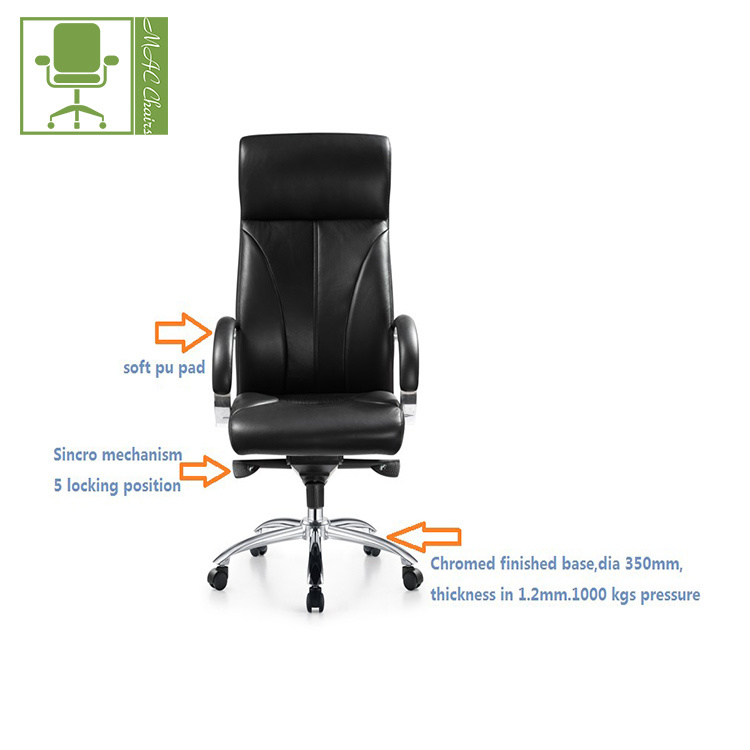 Foshan Factory High Back Revolving PU Leather Executive Office Chair