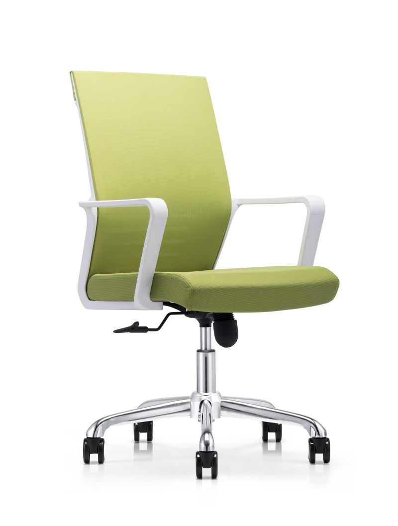 Secretary Office Computer Metal Mesh Swivel Chair with Armrest