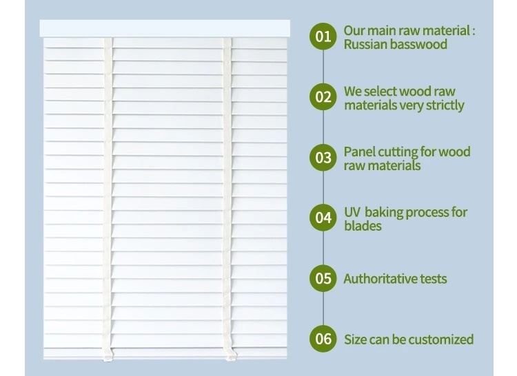 UV Resistant Dustproof Wooden Window Venetian Blinds