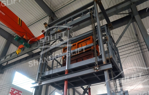 Guide Rail Chain Hydralulic Cargo Vertical Unloading Platform