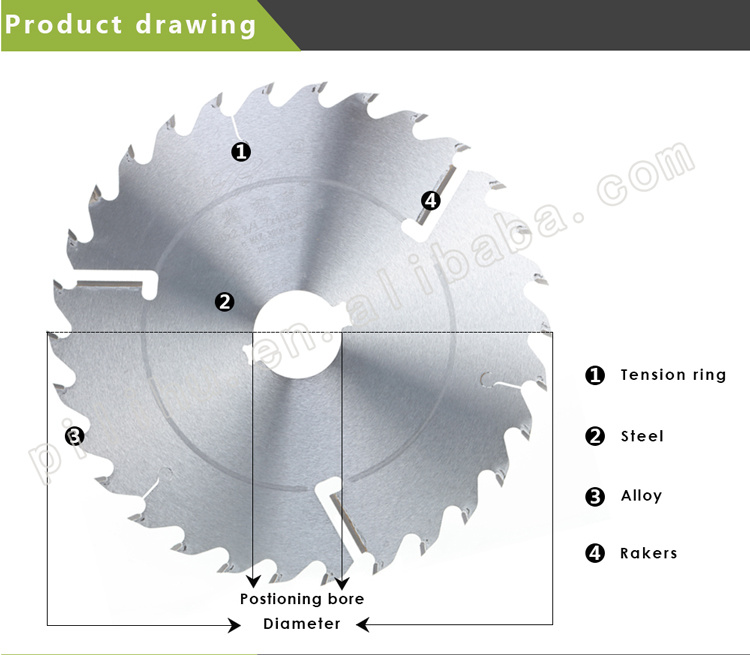 9 Inch Cutter Wood Work Tools Slicent Saw Blade with Rakers