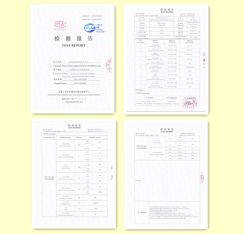 Rigid Sheet CPVC Rigid Sheet High Temperature Resistant