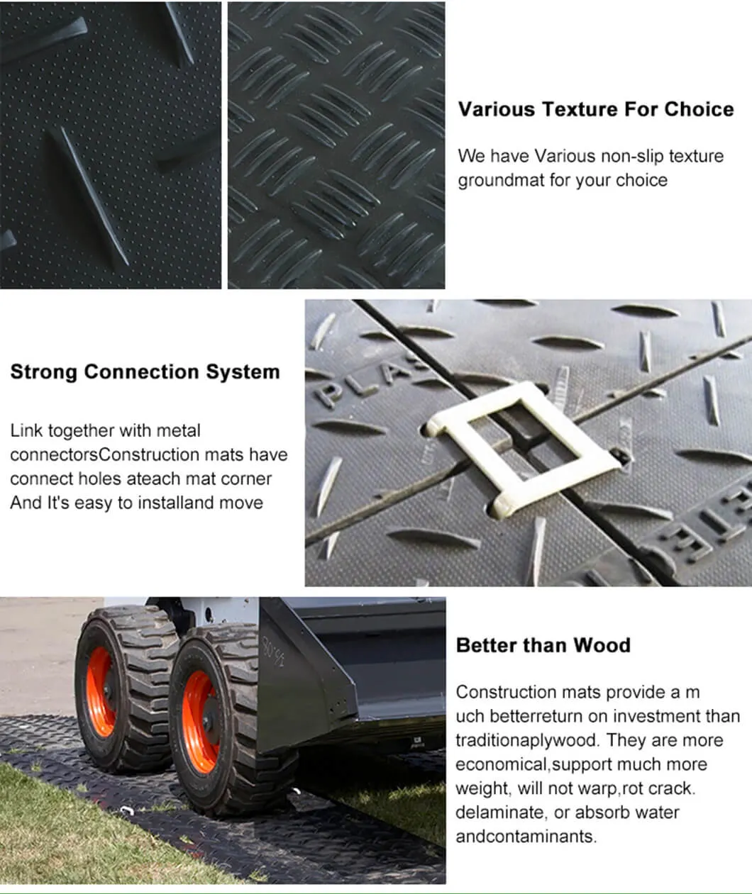 Anti-Slip Swamp Mats Plastic HDPE Panels for Temporary Road Mud Mats