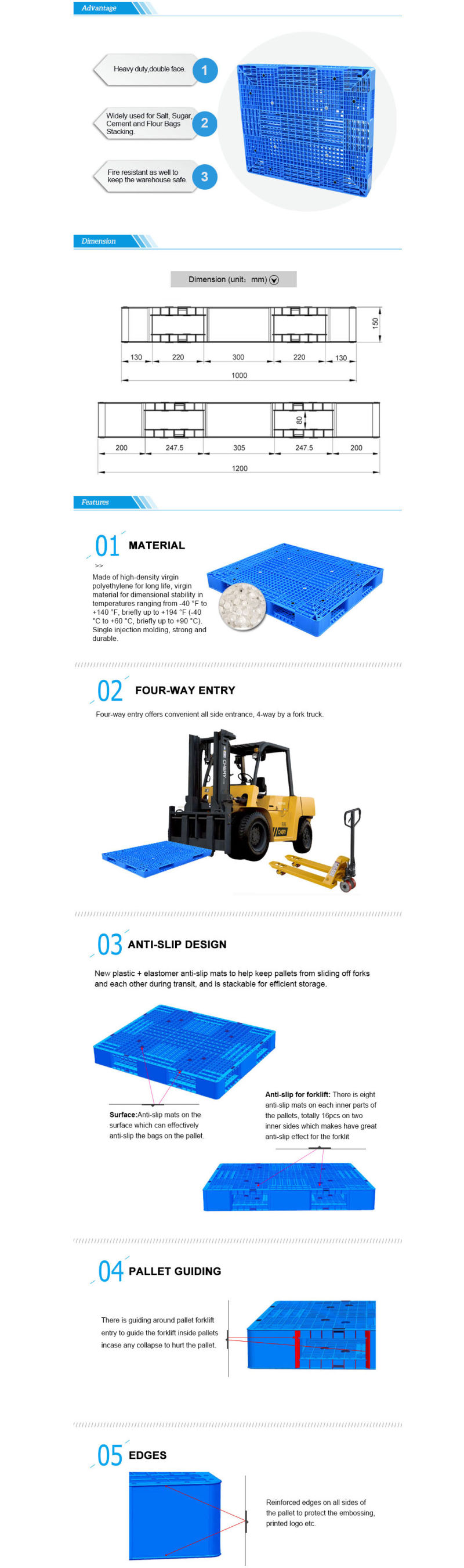 Stackable Colored Pallets Custom HDPE Plastic Pallet