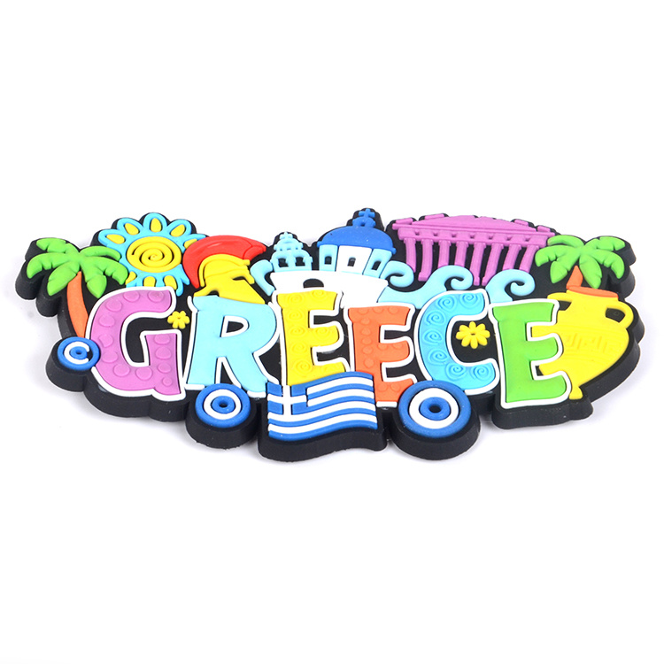 Wholesale Cheap Custom 3D Greece Soft PVC Rubber Fridge Magnets