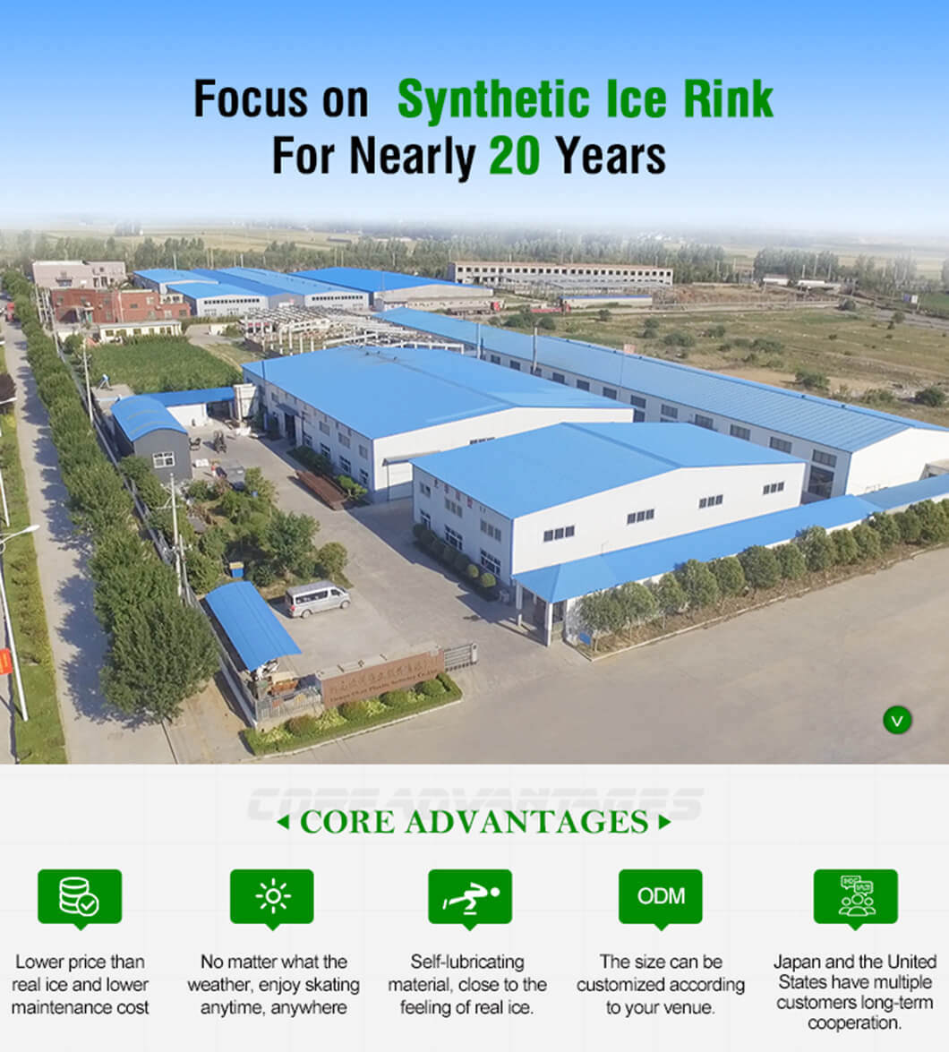 Mobile Ice Rink Synthetic Ice Rink Smooth Surface Ice Skating Floor Panels