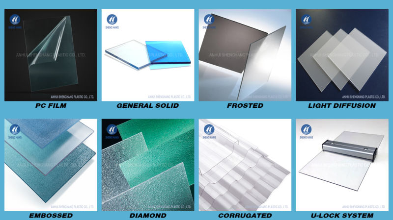 UV Resistant Polycarbonate Solid Sheet for Light Roofing Material