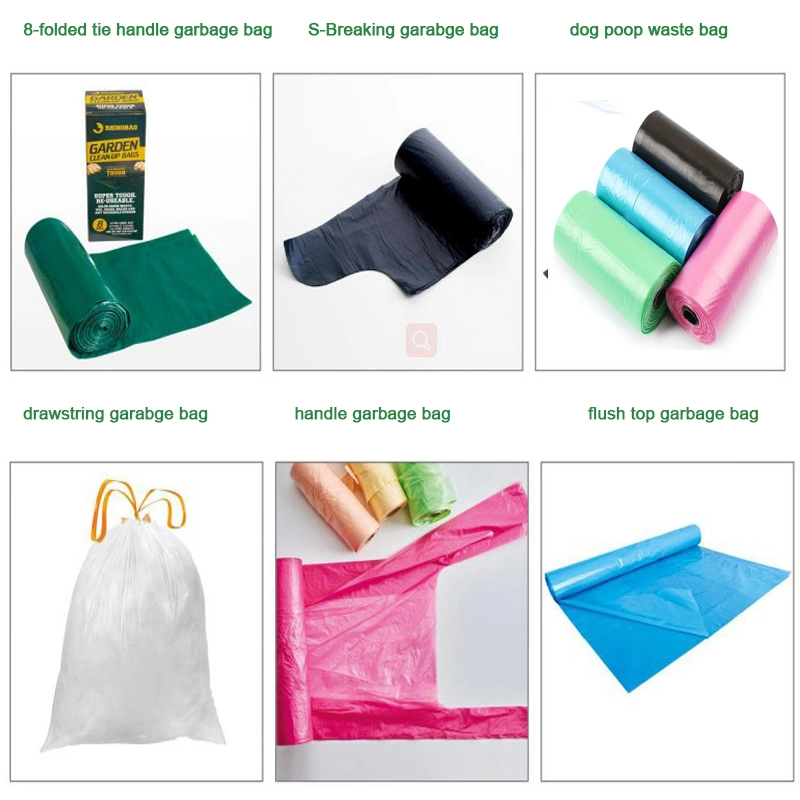 Eco-Friendly HDPE LDPE Plastic Drawstring Garbage Bag Trash Bag on Roll