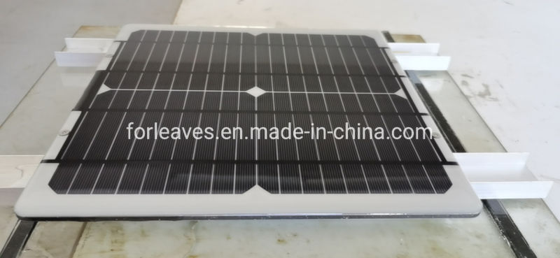 12W 18V Soft Resin Silver Aluminum Back Sheet Solar Panel