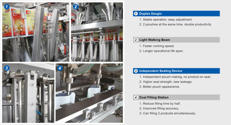 Film Roll Cream Packing Machine for Plastic Bag with Twin-Link