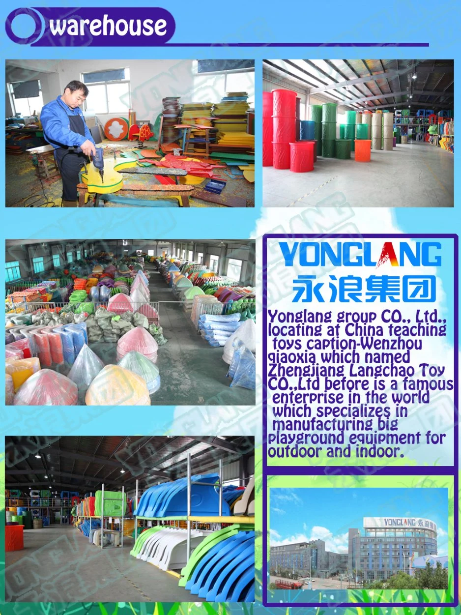 Plastic Outdoor Playground Plastic with Roofs/Slides/Plastic Panels/Stairs/Decks/Tube