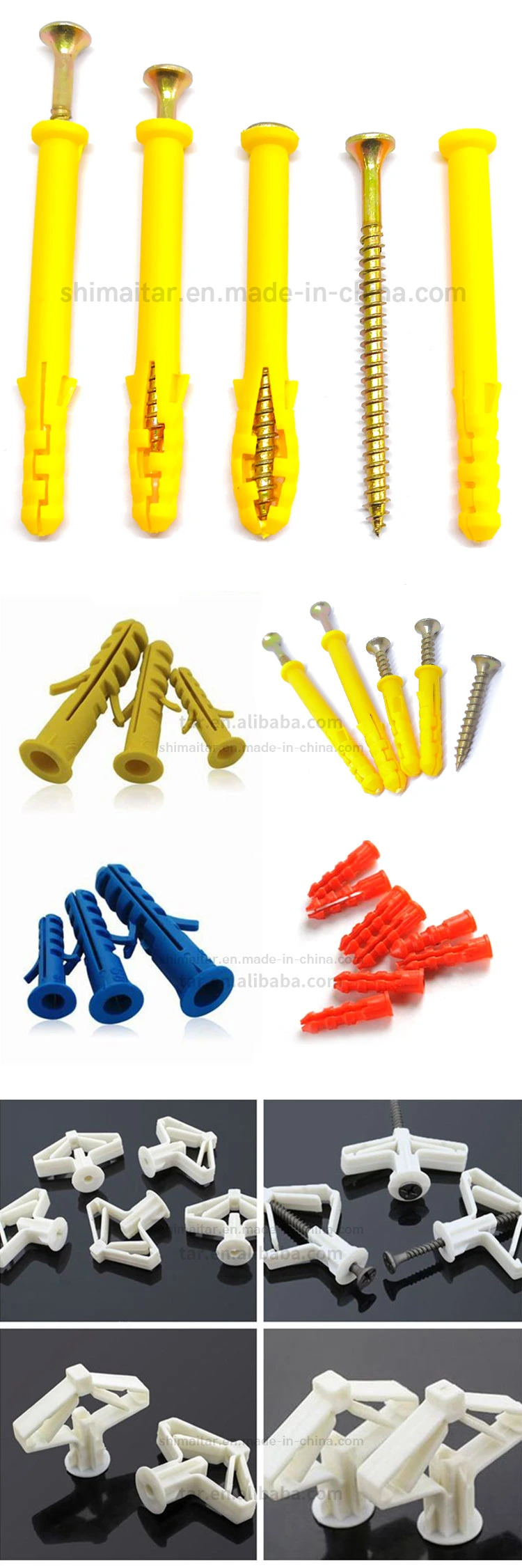 Plastic Fastener Nylon Plug Screw Plastic Anchor Nylon Expansion Screw