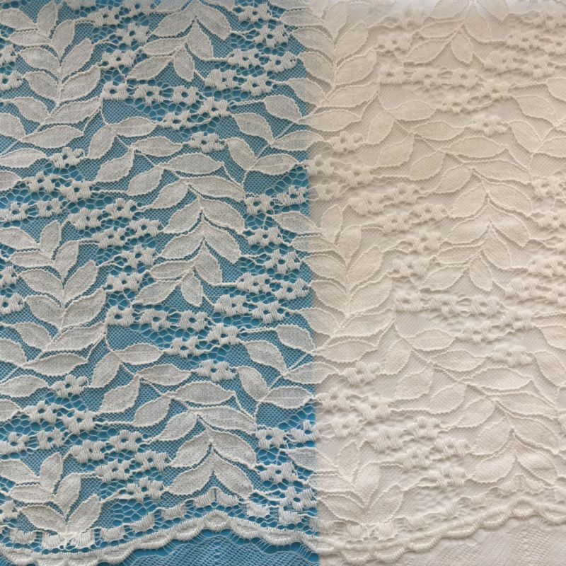 Cotton Nylon Rayon Leaf Fall Angle Plate Lace Fabric