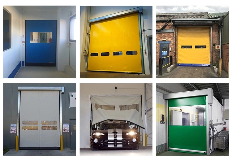 Industrial Automatic Self Repairing PVC Fabric Soft High Speed Fast Roll up Door for Food Factory