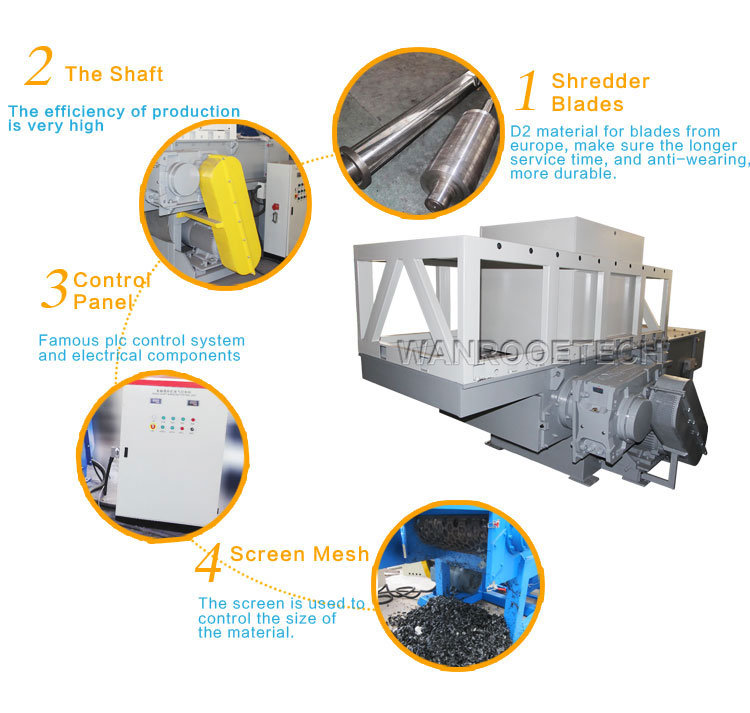 Plastic BOPP LDPE HDPE Roll Film Plastic Pipe Recycling Shredder