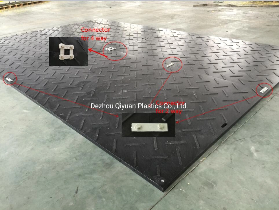 Customized Heavy Recycled UHMW-PE Plastic Duty Ground Protection Mat on Road