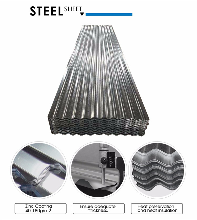 Zinc Coating 30-275g/Galvanized Corrugated Steel Sheet for Roofing Sheet