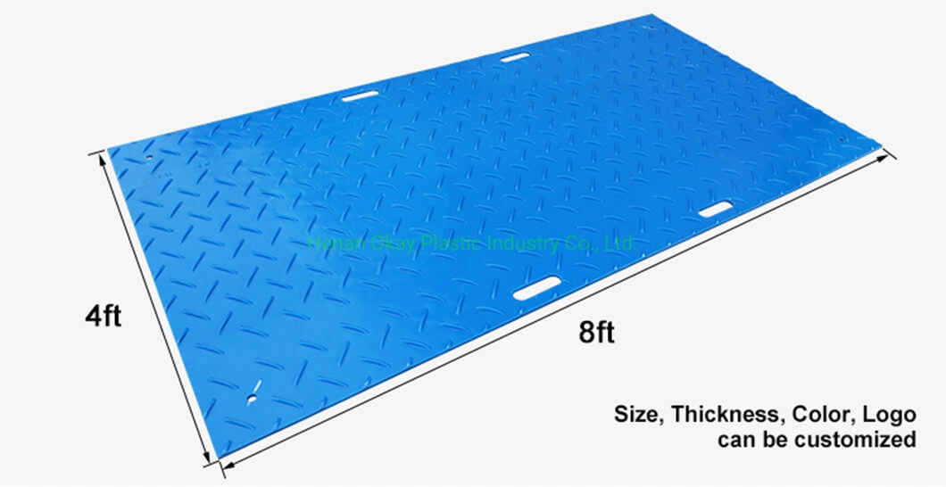 Plastic Chequered Plates HDPE Plastic Trackway Panel Ground Cover Mats