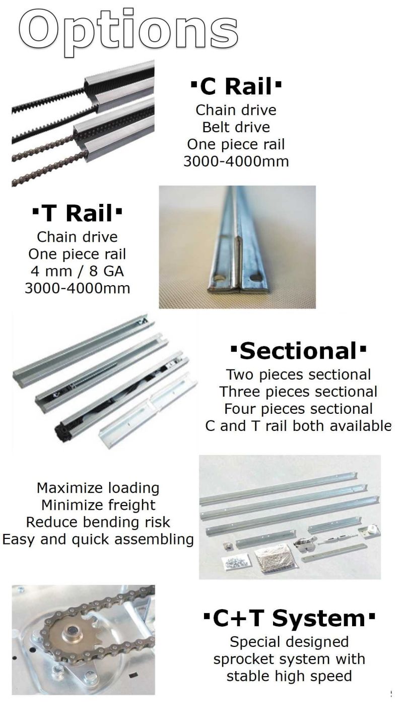 Automatic Garage Door Operator with Chain Rail of 3150mm