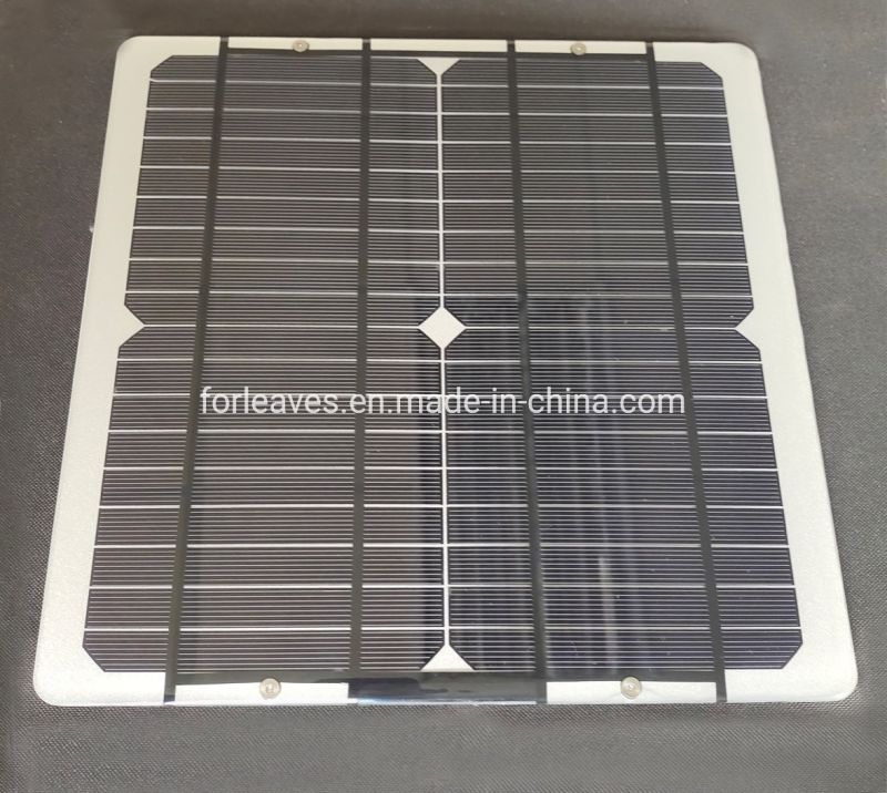 12W 18V Soft Resin Silver Aluminum Back Sheet Solar Panel