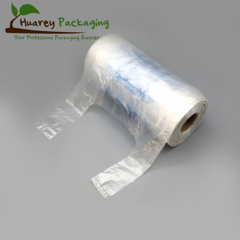 Supermarket HDPE Degradable Packing Supermarket White Plastic T-Shirt Carrier Bags