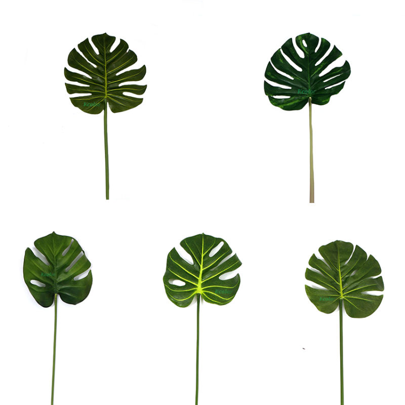 Hot Sale 54cm Green Plastic Artificial Ficus Leaves for Home Decoration