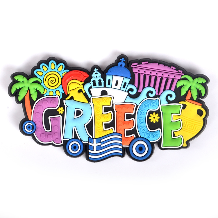 Wholesale Cheap Custom 3D Greece Soft PVC Rubber Fridge Magnets