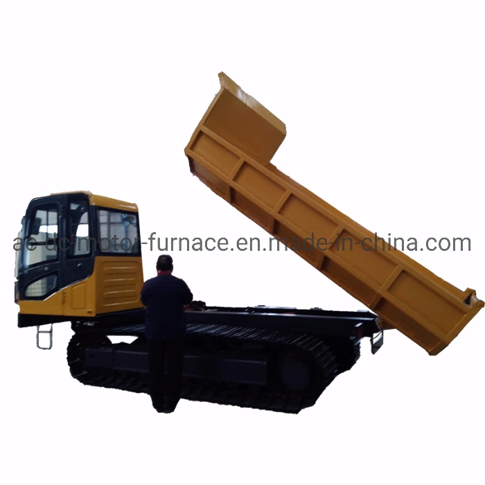 Source Factory of Crawler Transport Chain Rail Car Tipper Car in Swampy Snow Forest Land