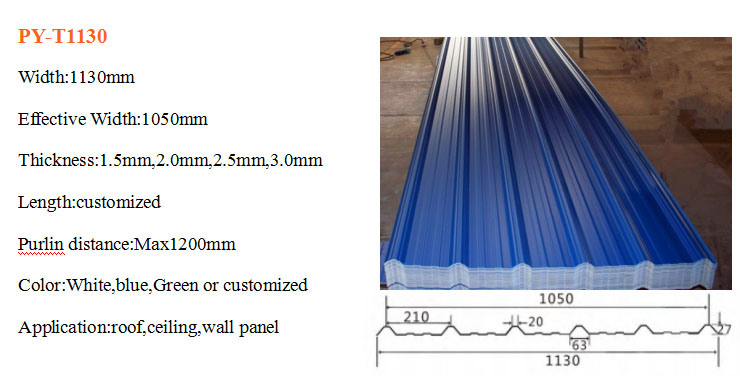 Resistant to UV Rays and Weathering UPVC Roof Sheet