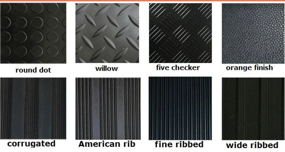 Elastomeric Waterproof Flame Retardant Fine Ribbed Rubber Mat Sheet