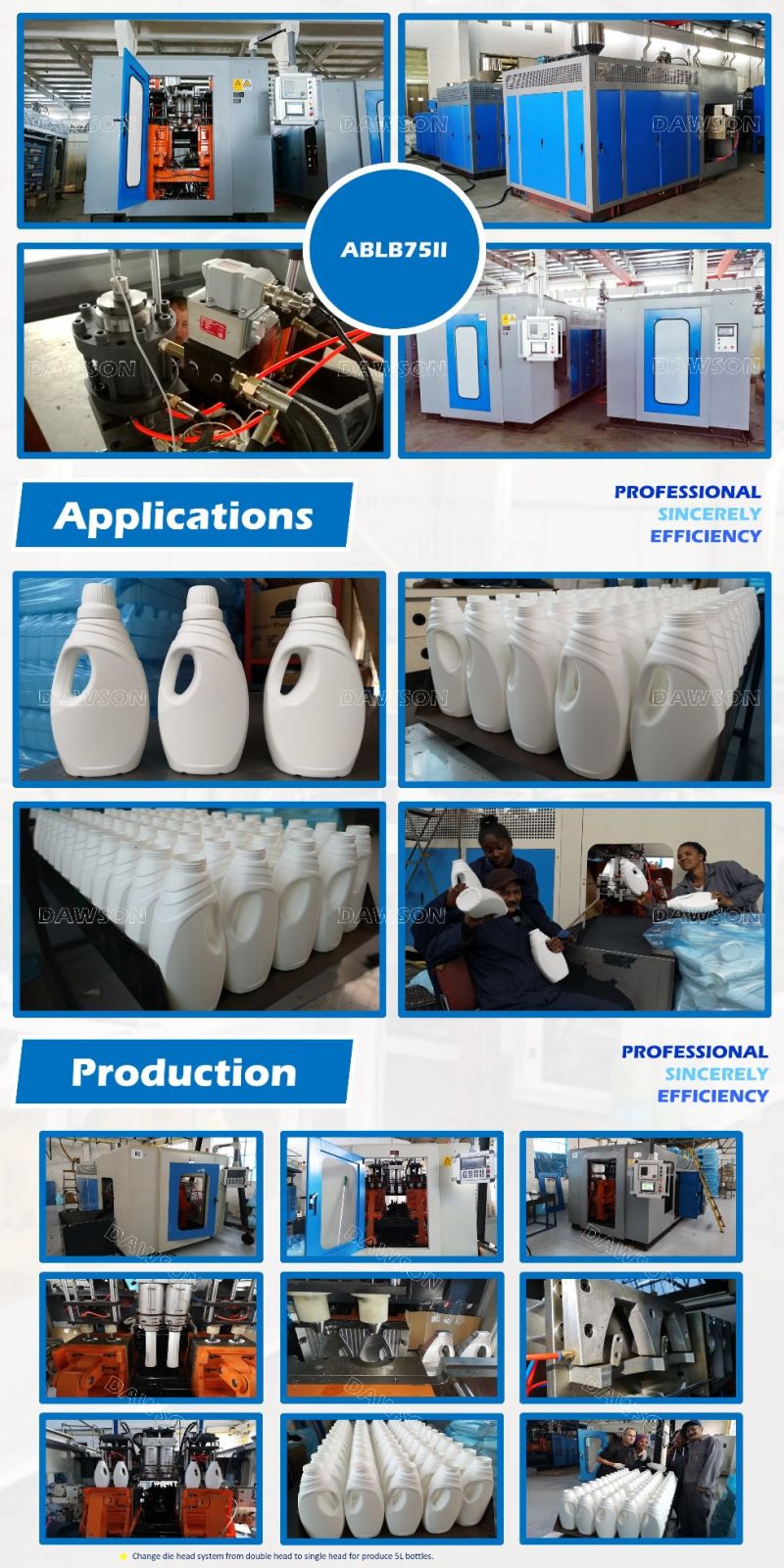 HDPE PP Plastic Laundry Detergent Bottle Blow Molding Machine