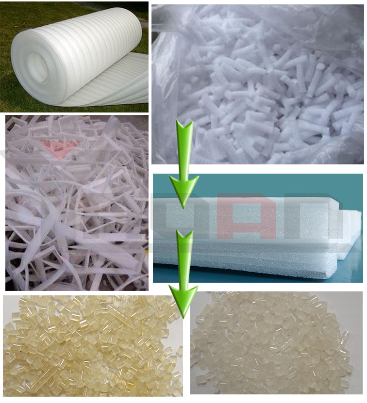 Waste Expandable Polyethylene EPE Foam Sheet Pipe Profile Recycler