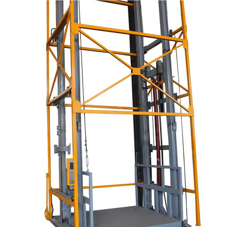 10m Hydraulic Cargo Lifting Platform/ Guide Rail Chain Lift