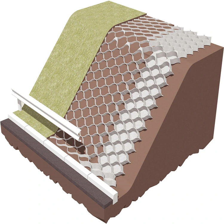 Plastic Sheet Textured and Perforated HDPE Geocells for Slope Protection