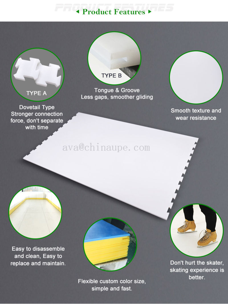 Self-Lubricating UHMWPE Synthetic Ice Video Hockey Ice Tiles
