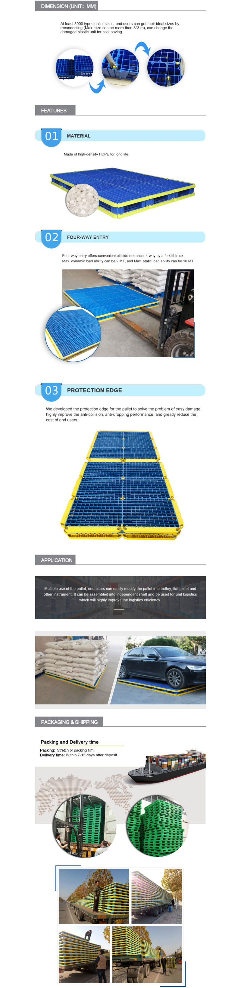 Custom Large Plastic Pallet HDPE Plastic Pallet