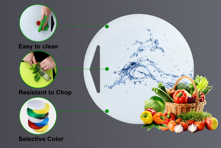 Kitchen HDPE Cutting/Chopping Board at Square & Round Shapes