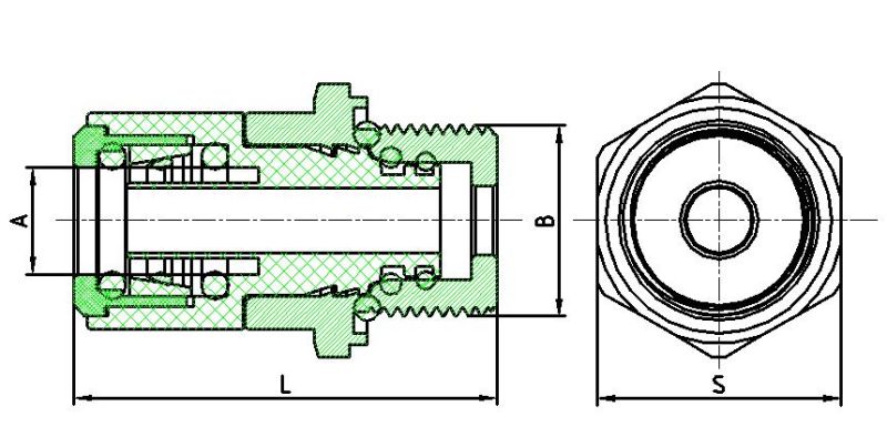 Plastic Pneumatic Copper Bulkhead with Push-in Coupling