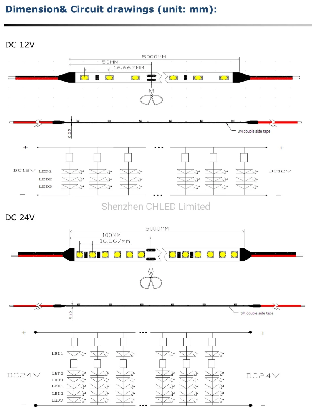 SMD2216 High Density 180LEDs 240LEDs/M 300LEDs/M DC12V/24V 10mm LED Strips for Decoration