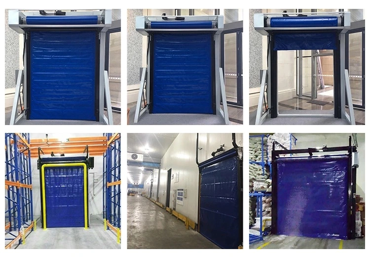 Thermal Insulated Soft PVC Rapid Rise Roll up Freezer Doors for Refrigeration Warehouse or Cold Room