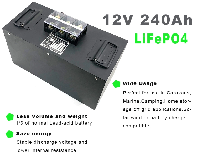 Deep Cycle 12V Lithium Ion RV Batteries LiFePO4 Battery Pack 12V 240ah for RV/Motorhome